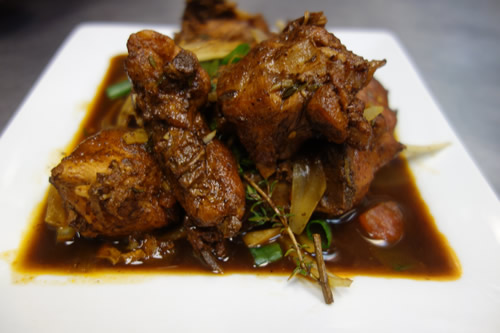 Bone in brown stew (island style)